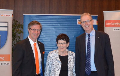  CDU Bonn: Christos Katzidis, Prof. Dr. Rita Sssmuth und Axel Voss (v.l.)
